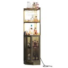 Corner Bar Cabinet With With Power Outlet And Led Strip