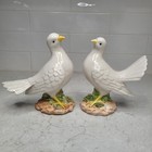 Vintage Pair Of Porcelain Doves Figurines Collector Rare Italian Made In Italy