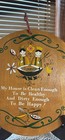 Vintage Enesco Wood Round Kitchen Wall Hanging Plaque 9    Painted Japan Folk Art