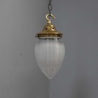 Vintage Antique Holophane Acorn Glass Pendant Light Lamp Ceiling Industrial