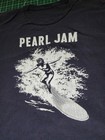 Vintage Pearl Jam Navy T-shirt Surfer Gas Mask Size M Bleach Stain