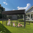 Heavy Duty Dog Kennel Upgrade Antirust Metal Pet Playpen Large Animal Cage House