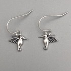 Sterling Silver Hummingbird Dangle Earrings Solid 925 French Hook New Dainty