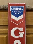 Standard Station Sign Chevron Gas Oil Parts Tools Vintage Style Wall Decor