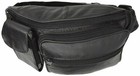 New Black Pure Leather Fanny Pack Waist Bag Adjustable Travel Pouch Cell Phone