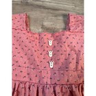 Vintage 80s Toddler Girls Tulip Applique Pinafore Dress Cottagecore Eyelet 2t