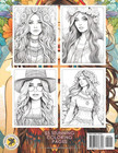 Boho Style Hippie Girls - Fashion Coloring Book For Adults  Beautiful Models
