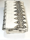 Swedish Embroidery Coverlet 68 X 55 Monk Cloth Brown White Handmade Repeat Star