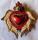 Collection Of 4 Vintage Tin Sacred Heart Nichos