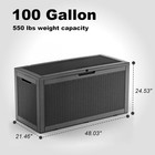 Patiozen 100 Gallon Resin Deck Box  Lockable Patio Outdoor Storage Box For Furni