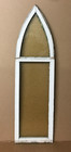 Antique Vtg Peaked  Amber-stain Window Sash 2-piece 62  Tall Arch Old 49-26b