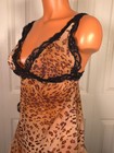 Victoria   s Secret Vtg Stretchy Mesh Nightie A-line Cut Y2k Animal Print Size L