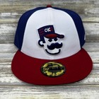 Okc 89ers Abner New Era 59fifty Milb Mens Fitted Hat 7 7 8 White Red Blue New