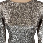 Badgley Mischka Sequin Dress Party Cocktail 3 4 Sleeve Dress Size 4 Date Night