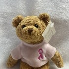 Vintage Avon Breast Cancer Awareness Teddy Bear Plush W pink Ribbon Shirt 2001