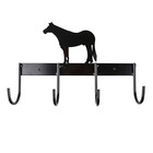 Elegant Horse Design Zinc Plated Tack Rack - 8  Wide