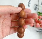 Buddhist Buddha Meditation Prayer Mala Bracelet Peach Wood Large Bead Bracelet