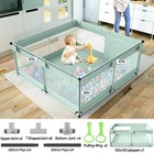 Baby Playpen 47x47 In Safe 4sided Mesh Play Yard With Zipper Door And Storage
