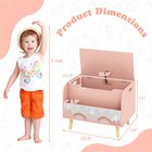 2-in-1 Kid Toy Storage Organizer With Bookshelf Pine Wood Toy Chest For 3  Years