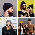 Mini Short Fisherman Beanie Hat Ribbed Docker Winter Warm Knitted Skull Cap Cuff