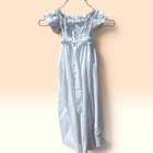 Antique French Christening Baby Gown Ruffled Whitework Batiste Puff Sleeve Lace