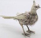 Vintage Italian Handmade Genuine Silver Bird   Silver Plumes Figurine Sculpture