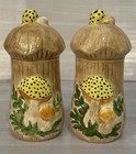 Vintage Merry Mushroom Inspired Salt   Pepper Shakers No Plugs Retro 70s Decor
