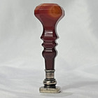 Antique Carnelian Wax Seal Polished Agate   800 Silver Blank Plate Letter Press