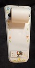 Vintage 1950s Kitchen Roll Paper Holder Rooster Flower Design Made In Japan