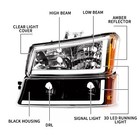 Led Drl Bar Headlights Fit For Chevy Silverado Avalanche 03-07 Bumper Lamps New