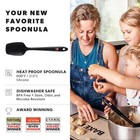Di Oro Seamless Series Silicone Spoon Spatula - Bpa Free Spoonula  Black 