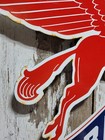 Vintage Mobil Porcelain Sign Old 22 Motor Oil Gas Station Pegasus Peggy Mobiloil