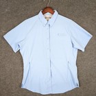Columbia Womens Pfg Short Sleeve Fishing Shirt Light Blue Snap Front Medium