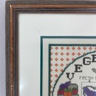 Vegetable Sampler Embroidery Cross Stitch Vtg Finished 1995 Mat   Frame 16x19 