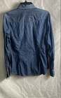 Lucky Brand Women s Blue Denim Western Pearl Snap Long Sleeve Shirt Sz L