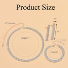 Crystal Wedding Jewelry Set  Silver Necklace Earrings Bracelet Crystal Bridal We