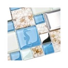 Blujellyfish Blue Sea Glass Tile Backsplash Beach Style Mosaic Tiles Real Sea   