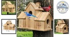 3 Hole Wooden Birdhouse Brown Hanging 11 8 X 4 7 X 8 66 In Outdoor Garden