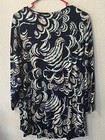 Jm Collection Size 2x Blue white Floral Long Sleeves Tunic Blouse Shirt