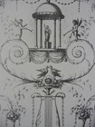 Rare Antique Original Vtg Period Ornate Chandelier Design Engraving Art Print
