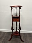 Vintage Wooden Smoking Stand Smoker Table Barley Twist 2 Drawer Pedestal