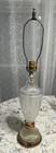 Vintage Cut Crystal Table Lamp Large Mid Century Brass Base