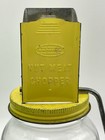 Vintage Androck Yellow Nut Meat Chopper Hazel Atlas Clear Glass Jar