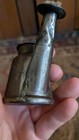 Antique Early Primitive Metal Tin Brass Miners Oil Lamp  3  Eagle Mark