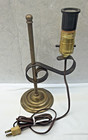 Vintage Brass Tone Scroll Arm Table Lamp 10  Decorative Metal Accent Light