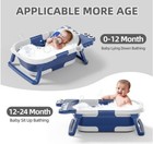 Collapsible Baby Bathtub - Real-time Temp Monitor   Alligator Shape  Dark Blue
