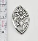Vtg Sterling Silver Art Nouveau Flower Repousse Brooch Pin Pendant Antique 12 2g