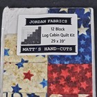 Jordan Fabrics Star-spangled Stars   Stripes Pre-cut Log Cabin Quilt Kit 29x39