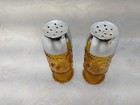 Vtg Brockway Amber Glass American Concord Salt And Pepper Shakers