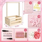 Wooden Baby Shower Crate Closet With Hanger Rack  Pink Bow Baby Gifts Basket    